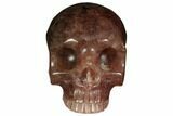 Realistic, Carved Strawberry Quartz Crystal Skull #150993-1